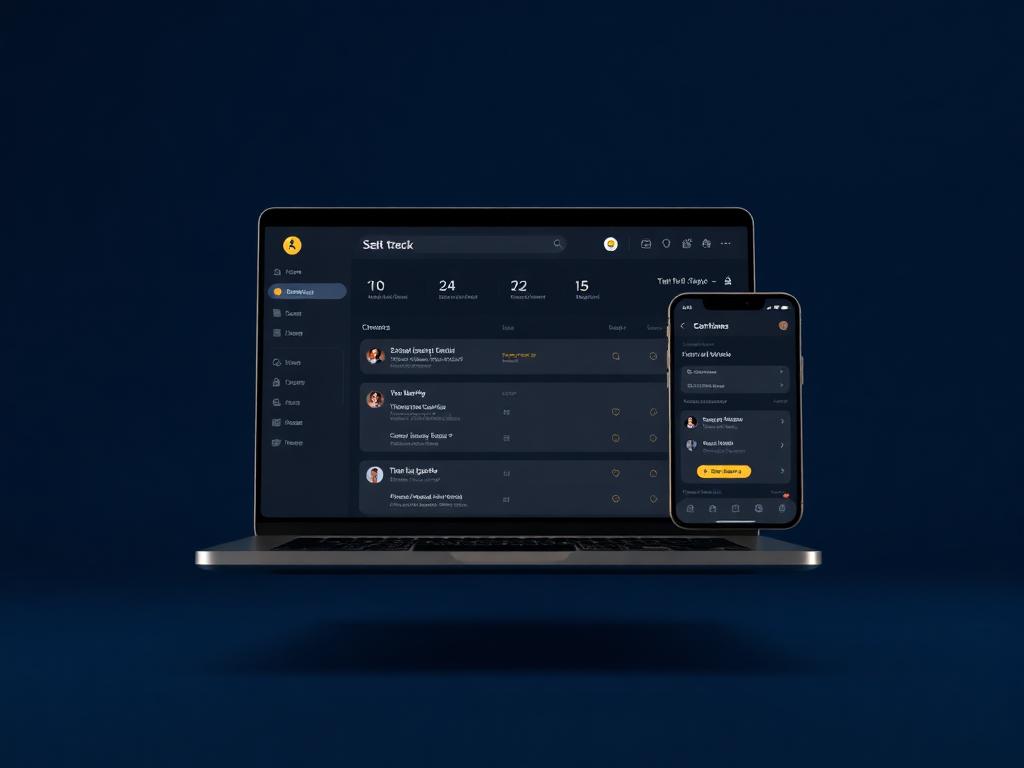 Mockup de laptop y celular con la WebApp de seguimiento de tareas